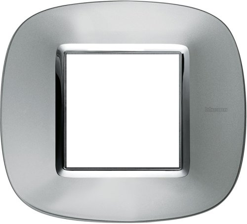 Рамка эллипс Legrand BTicino Аxial Axolute 2 мод Зеркальный Алюминий  картинка